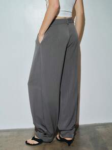 MOTF PREMIUM FRENCH STYLE MINIMALIST ANKLE LENGTH PANTS, AUTUMN/WINTER - Grey - View 2