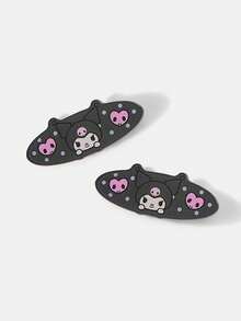 HELLO KITTY AND FRIENDS | SHEIN 4 قطع مشابك شعر أكريليك رمادية لطيفة، مشابك حافة ومشابك غرة، مناسبة للاستخدام اليومي، COS، وإهداء الهدايا - متعدد الألوان - مشاهدة 4