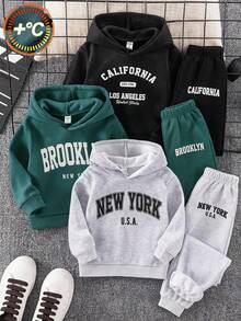 3er/Set Kaufe 2 Erhalte 1 Gratis Kinder Tween Jungen Lässiger Sport Kapuzenpullover, Schwarzer Pullover, Grüner Pullover, Grauer Pullover, Geeignet für Herbst/Winter, Schule, Familientreffen, Urlaub, Party, Herbst Outfit, Winter Outfit - Verschiedenfarbig - Übersicht 2