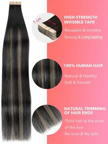 20PCS Straight Tape In Human Hair Extensions 100% Real Remy Human Hair 14-24inches Natural High Quality 50G/Pack For Salon Silky Seamless Invisible PU Tape In Hair Extensions - S1B/19/1B - View 5