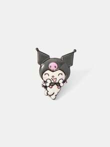 HELLO KITTY AND FRIENDS | SHEIN New Creative Cartoon Pattern Printing Brooch, IP Joint Design, Lovely Personalized, Simple And Generous, Can Also Be Used As Accessories, Suitable For - Black and White - View 3