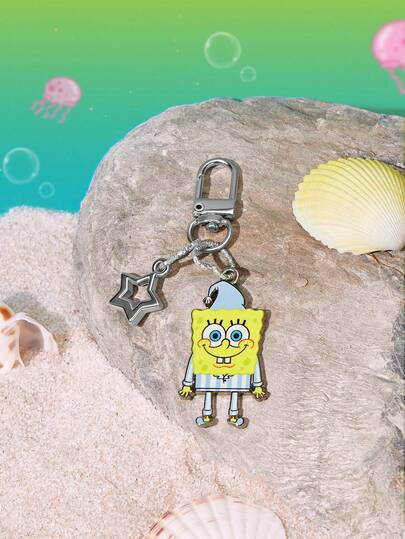 SpongeBob SquarePants | SHEIN 1PC Sweet Cool Wind Silver Star Keychain Pendant Bag Pendant