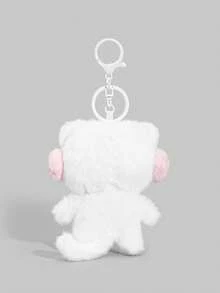 ROMWE Kawaii 1個可愛貓咪音樂耳機包掛飾，生日節日禮物，節慶學校畢業背包裝飾吊飾 - 白色1 - 查看 4