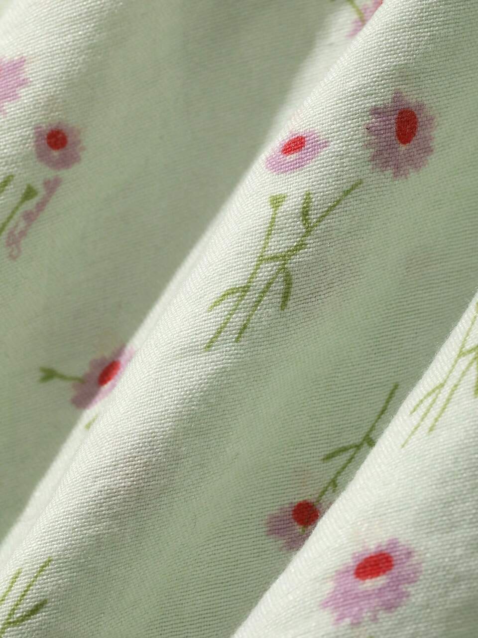 Sweet Ditsy Floral Short Sleeve Petal Sleeve Long Nightgown Summer Wear Women's Nightdress