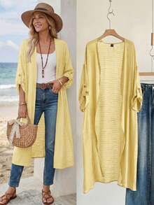 EMERY ROSE Women Coats Winter Fall Tops Fall Women Outfits Fall Outfits Office Wear Going Out Outfits - Yellow - View 1