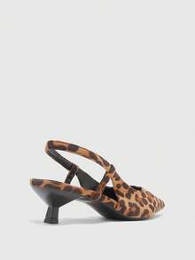 CUCCOO BIZCHIC French Pointed Slouchy Wind Suede Leopard Print Rear Empty Sandals Women's Summer New Outer Wear Kitten And Commuter Date - leopard print - View 8