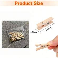 20pcs Creative Wooden Clips, Photo Clips, Cork Board Pins, Multipurpose Pins Suitable For Cork Boards And Bulletin Boards, Office And Classroom Decor - Multicolor - View 3