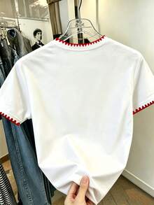 EMERY ROSE Plus Size Women's Embroidered Trim Short-Sleeve Casual T-Shirt - Multicolor - View 2