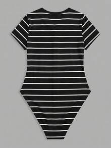 SHEIN BASICS 女款連身衣 夏季女裝套裝 - 黑色 - 查看 5