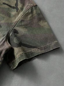 ROMWE MEN 時尚百搭迷彩休閒舒適男士上衣 - 軍綠色 - 查看 9