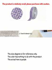 1pc DIY Rhinestone, Modern Purple Self Adhesive Garment Decoration Excipient For DIY - Purple - View 11