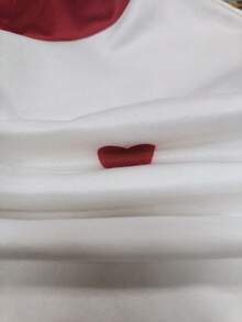 SHEIN 大码女式休闲爱心印花连帽卫衣 - 白色 - 查看 4