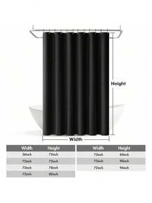 1 pieza Cortina de ducha gruesa e impermeable, cortina de ducha de lino sintético negro con ganchos de metal - Tela gruesa de secado rápido para privacidad y decoración del baño - Negro - Ver 4