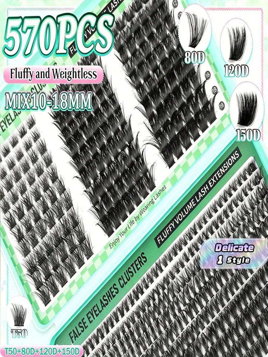 570片 DIY 簇狀假睫毛 批發供應商 - 彩色 - 查看 1
