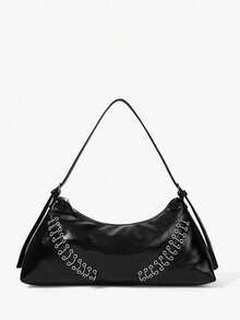 Viva Strut Cross-Border Textured Handbag Solid Color Niche Design Messenger Bag Premium Medieval Shoulder Bag - Black - View 10