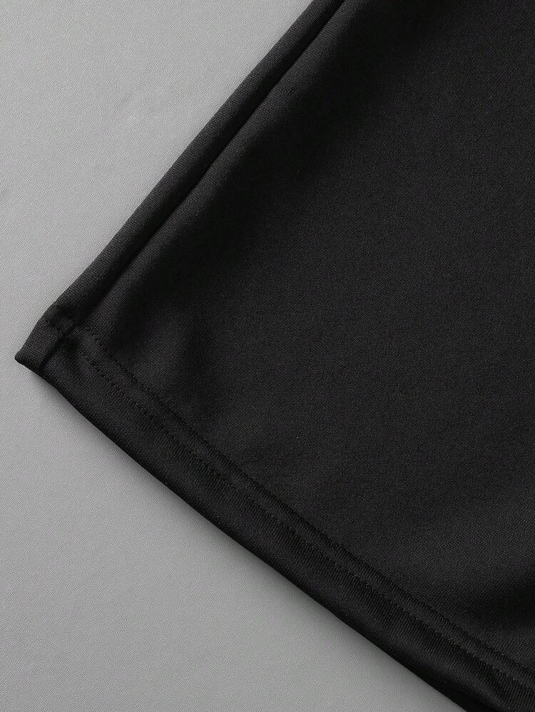 SHEIN بنطلون كاجوال عصري للأولاد بساق واسعة وخصر مطاطي فضفاض - الأسود - مشاهدة 5