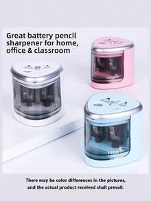 1pc Double Hole Pencil Sharpener For 6-12mm Pencils Student Office Pencil Sharpener Supplies Students,Electric Pencil Sharpener Available In Three Colors - multicolor - View 4