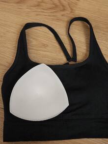 Eassivo Eassivo Women's Solid Color Criss-Cross Back Daily Fitness Sports Bra - Black - View 7