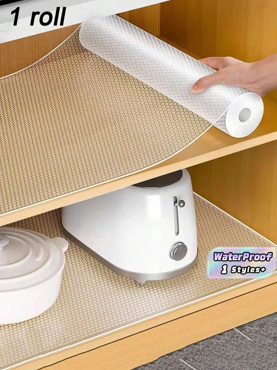 1 Roll, Cabinet Liner, Suitable For Cabinets, Drawers And Refrigerators, Easy To Clean, Waterproof, Oil-Proof, Moisture-Proof, Dust-Proof, Kitchen Countertop Pad, Furniture Cabinet Drawer Organizer, Home Decor, Party & Christmas Storage