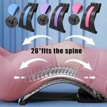 Universal For Both Men And Women, Adjustable Height Plastic Four Layer Waist Massage Board, Waist Relief Device, Waist Stretching Massage Device, Cervical And Spinal Back Stretching Device, Back Pain Relief Cushion; - 1 Massage Stretcher - View 4