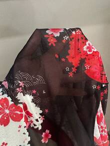 Vibekara Vestido corto estampado con efecto de cintura ceñida, sexy y romántico - Rojo - Ver 3