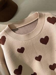SHEIN Genkimix Kids Fashionable Casual Sweet Cherry Pullover Sweater For Girls Autumn Fall - Multicolor - View 4