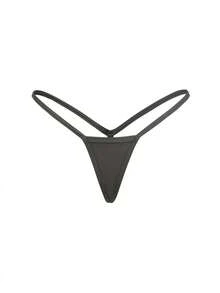Ocili 7件套舒适纯棉极简比基尼内裤套装 - 深灰色 - 查看 6