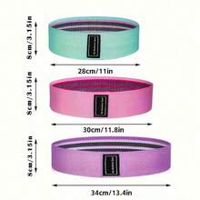 3Pcs Non-Slip Elastic Fitness Resistance Bands, Stretch Exercise Tension Loops For Leg & Hip Lifting, Full Body Workout, Yoga And Pilates Training - Multicolor - View 5