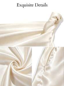 SOLERSUN Women's Summer Satin Asymmetric One Shoulder Twist Knot Ruched Blouse Chic Office Workwear - Apricot - View 10