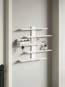 5-Tier Multifunctional Wall-Mounted Display Rack, Available In 2 Colors. Designed As Architectural Art Decor To Save Space, Corner Shelf, Wall-Mounted Triangle Shelf, Wall Partition Rack, Bathroom Shelf, Kitchen Wall Organizer - Multicolor - View 3