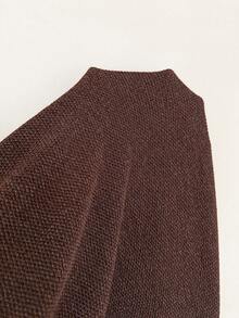 Solflare Plus Size Casual Loose Drawstring Waist Long Pants - Coffee Brown - View 7