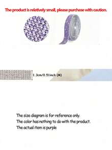 1pc DIY Rhinestone, Modern Purple Self Adhesive Garment Decoration Excipient For DIY - Purple - View 13