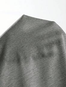 SHEIN BASICS 大尺碼純色圓領連身衣女款夏季穿搭 - 灰色 - 查看 6