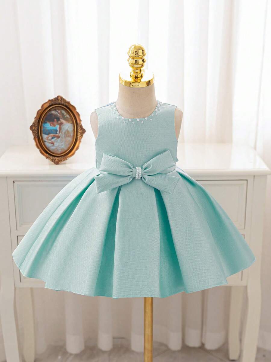 SHEIN 墨西哥女婴节彩色串珠派对礼服,手工公主裙,适合晚宴、生日派对等场合 - 藍色 - 查看 1