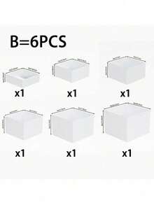 3/4/6Pcs White/Transparent Acrylic Buffet Food Stands, 5-Sided Hollow Bottom Multi-Functional Display Risers For Brunch, Buffet, Wedding And Party Decor (Please Carefully Select The Correct Set; The Product Has Detailed Size Markings) - White - View 13