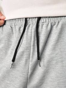 Whitmere 1pc Men's Solid Color Cargo Casual Sweatpants, Straight Leg Sweatpants For Daily Commute, Sports Training,  Loose Fit Sweatpants - Light Grey - View 7
