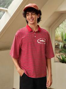 Whitmere Men's Summer Thin Striped Half-Placket Short Sleeve Casual Polo Shirt - Multicolor - View 6