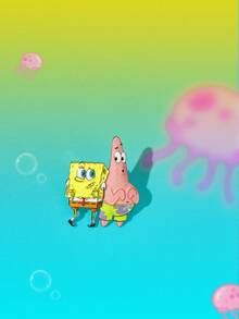 SpongeBob SquarePants | SHEIN Bros Cetak Motif Hewan Kartun Aneka Warna Kreatif Terbaru, Desain Kolaborasi IP, Lucu dan Personal, Sederhana dan Elegan - MultiWarna - View 3