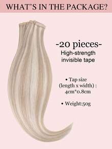 9AM Hair 20 件直发胶带 100% 真人发片接发 14-24 英寸 50 克/包 适用于沙龙 天然高品质真人发丝滑无缝隐形 PU 胶带接发 - S17A/60A - 查看 5