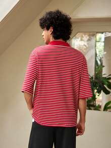 Whitmere Men's Summer Thin Striped Half-Placket Short Sleeve Casual Polo Shirt - Multicolor - View 2