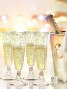 20/10PCS 150ml Reusable Champagne Glasses, Suitable For Parties, Gatherings, Cold Drinks, Birthdays, Valentine'S Day, Weddings, And Large Events - Multicolor - View 8