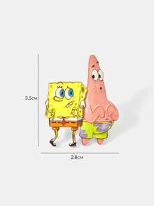 SpongeBob SquarePants | SHEIN Bros Cetak Motif Hewan Kartun Aneka Warna Kreatif Terbaru, Desain Kolaborasi IP, Lucu dan Personal, Sederhana dan Elegan - MultiWarna - View 6
