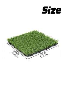 6 30cm X 30cm Interlocking Artificial Lawn Tiles, Detachable Terrace Decorative Grass Mat, Pet-Friendly Synthetic Lawn Carpet, Suitable For Balcony, Garden, Apartment Passage - 30*30 - View 3