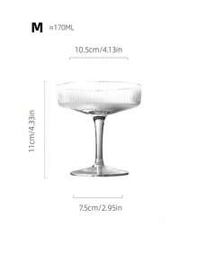 Cirelle 1个条纹高脚玻璃甜点杯/冰淇淋杯，透明玻璃，条纹设计，高脚造型，适用于盛装甜点和饮品，容量170/250毫升 - 無色 - 查看 8