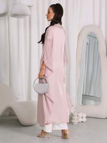 Al Najma Women's Vintage Modest Normal Loose Elegant Long Arabic Abaya Wedding Summer - Khaki - View 2