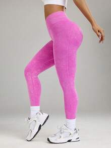 Velisys Velisys Seamless High Elasticity Yoga Workout Cross Waist Frosted Sports Leggings - Multicolor - View 7