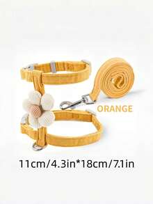 Set Harness & Tali Hewan Peliharaan Motif Garis & Bunga yang Lucu, Tersedia 5 Warna, Harness Hewan Peliharaan Portabel, Dekorasi Liburan, Tali Hewan Peliharaan untuk Pemotretan Foto untuk Kucing & Anjing Kecil - MultiWarna - View 19