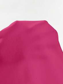 EMERY ROSE Blus Wanita Polos Leher V Lengan Kelelawar Kasual untuk Musim Panas - Hot Pink - View 4