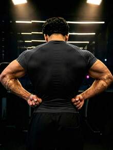 Gym Rark 男士印花拼接短袖修身運動T恤 - 彩色 - 查看 2