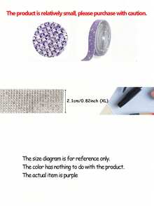 1pc DIY Rhinestone, Modern Purple Self Adhesive Garment Decoration Excipient For DIY - Purple - View 12